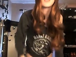 National teenager brunette teasing before cam