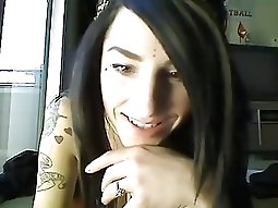 Cute EMO girl ridding dildo and squirt