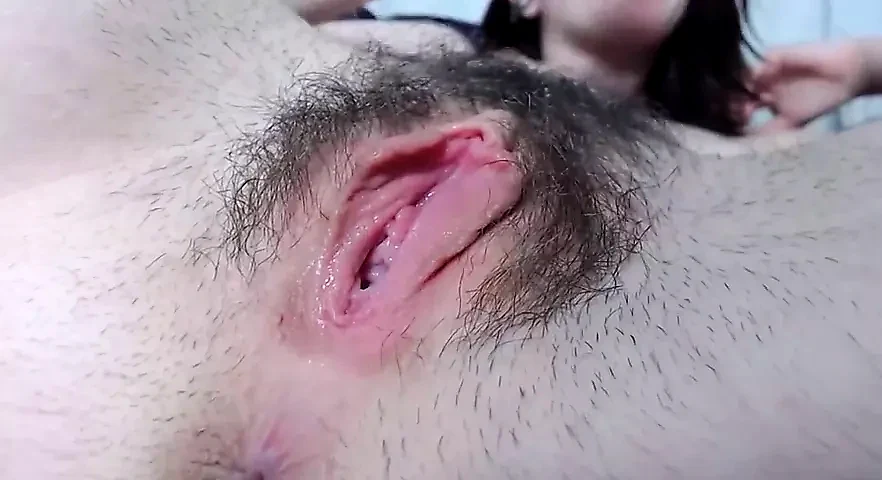 Close-Up of a Brunette’s Hairy Pussy