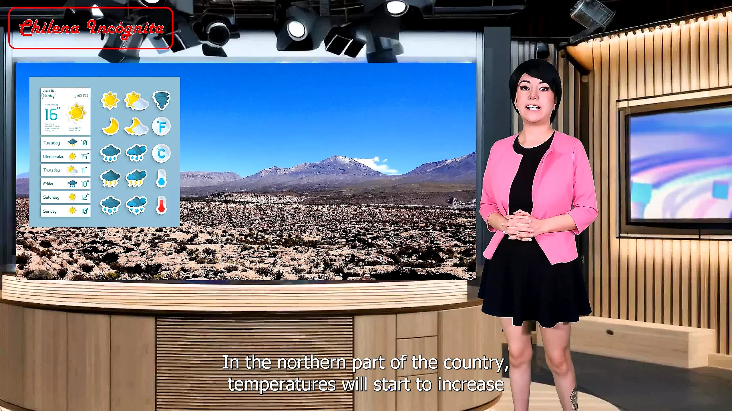 Girl Shows Her Live Weather Report on Webcam